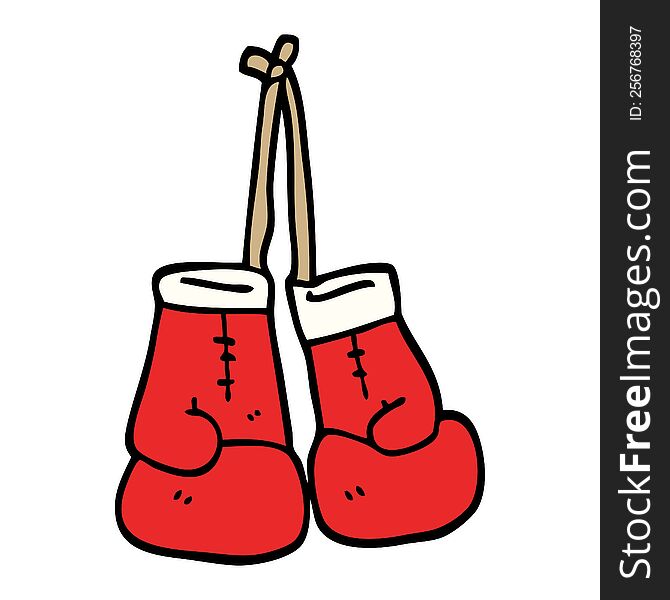 hand drawn doodle style cartoon boxing gloves