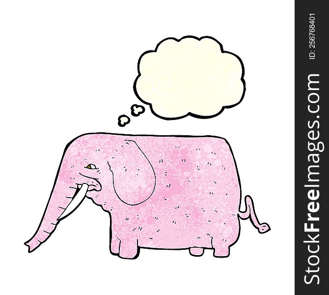 cartoon funny elephant with thought bubble