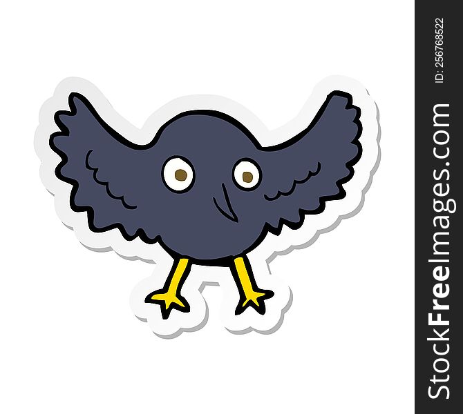 sticker of a cartoon crow