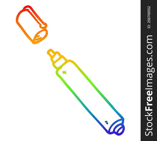 Rainbow Gradient Line Drawing Cartoon Office Pen