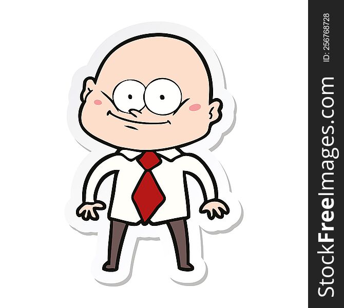 Sticker Of A Cartoon Manager Man Staring