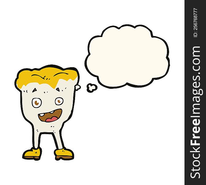 Cartoon Tooth With Thought Bubble