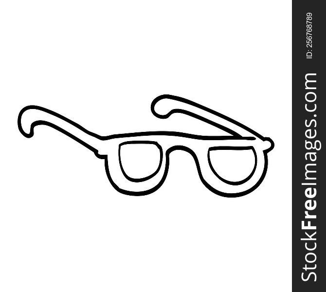 line drawing cartoon glasses