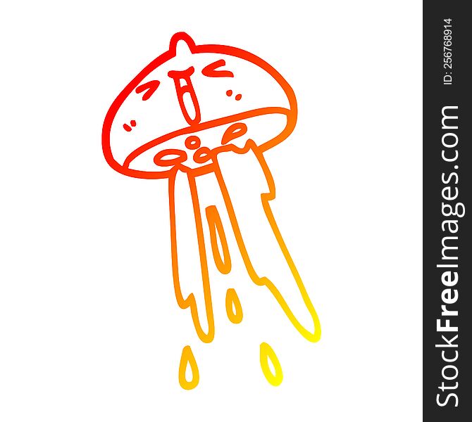 Warm Gradient Line Drawing Cartoon Squirting Lemon