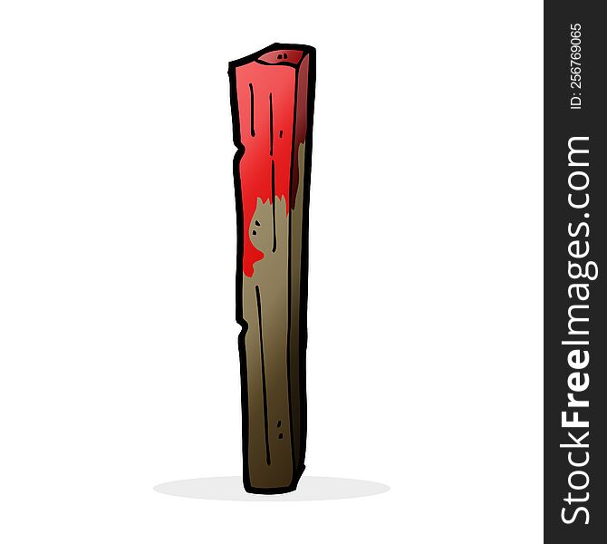 cartoon bloody wooden post