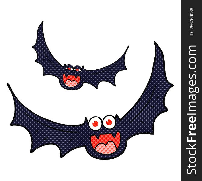 freehand drawn cartoon halloween bats