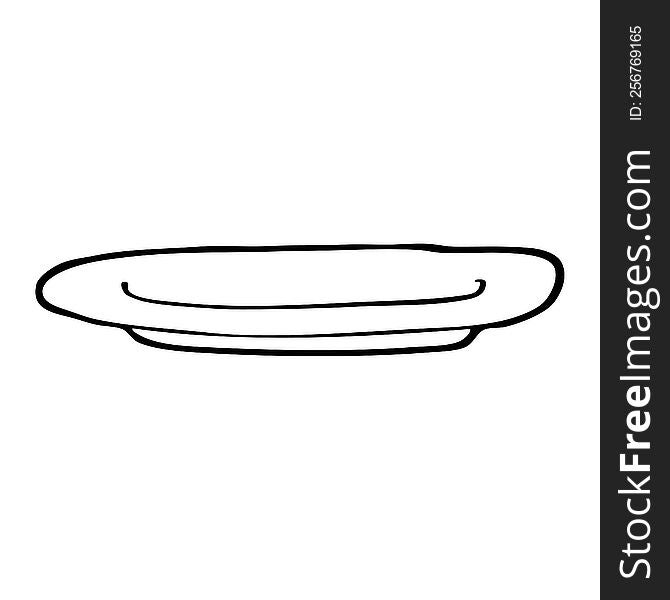 black and white cartoon empty plate