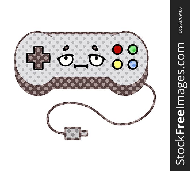 comic book style cartoon game controller