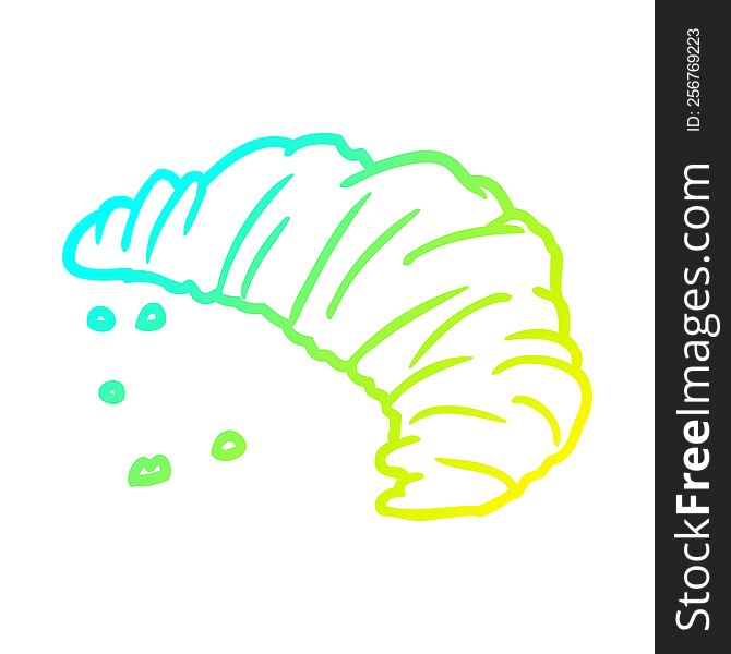 cold gradient line drawing of a croissant