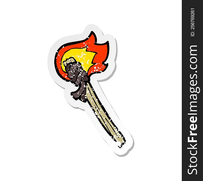 retro distressed sticker of a cartoon burning torch