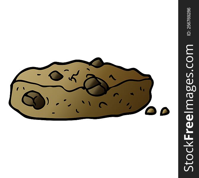 cartoon doodle chocolate chip cookie