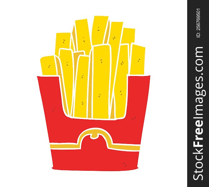 flat color style cartoon fries. flat color style cartoon fries