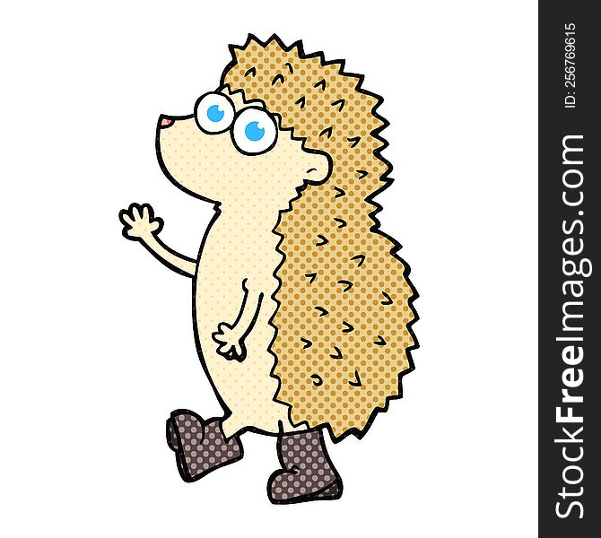 Cute Comic Book Style Cartoon Hedgehog