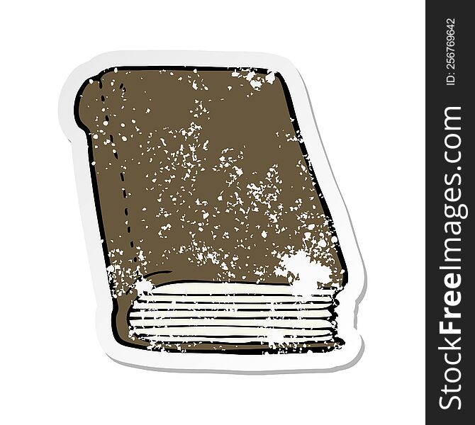 Retro Distressed Sticker Of A Cartoon Book