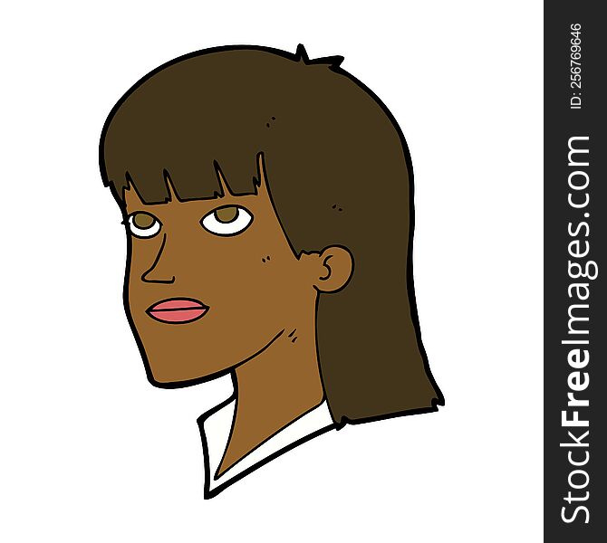 Cartoon Serious Woman