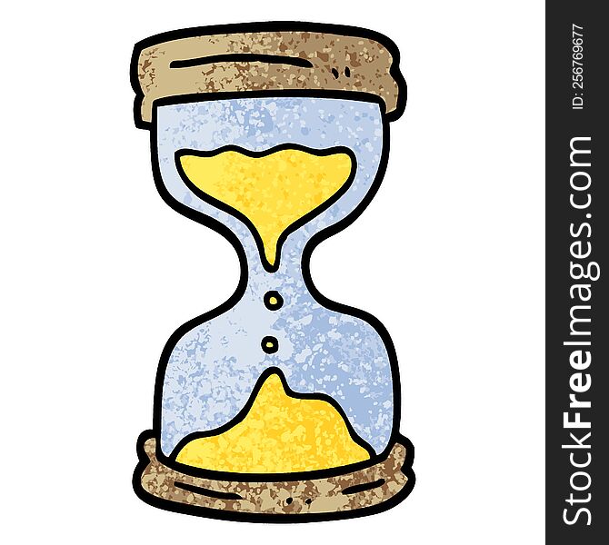 grunge textured illustration cartoon hourglass