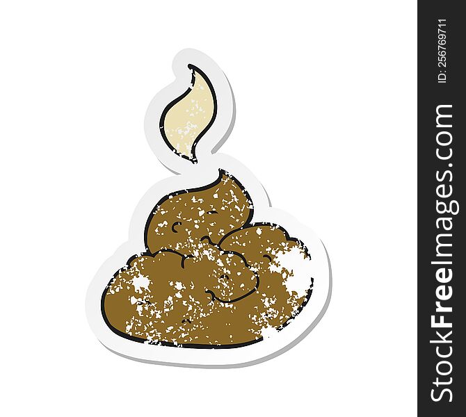 retro distressed sticker of a cartoon gross poop