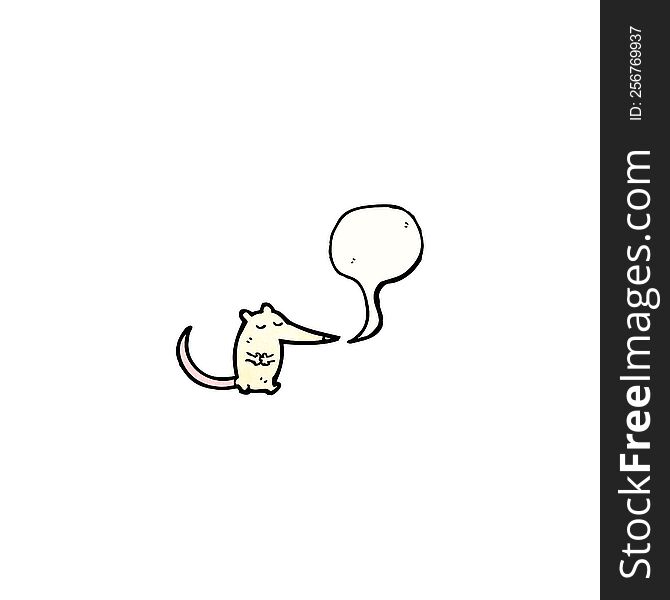 little white mouse with speech bubble