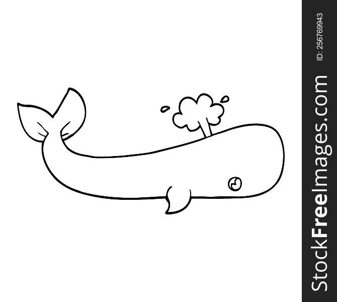 line drawing cartoon sea whale