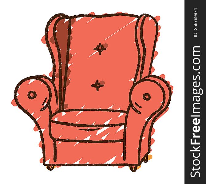 Stuffed Armchair Chalk Drawing