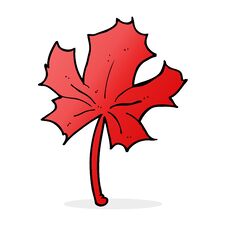 Cartoon Red Maple Leaf Stock Photography