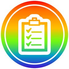 Check List Circular In Rainbow Spectrum Stock Photography