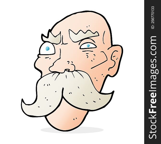 Cartoon Angry Old Man