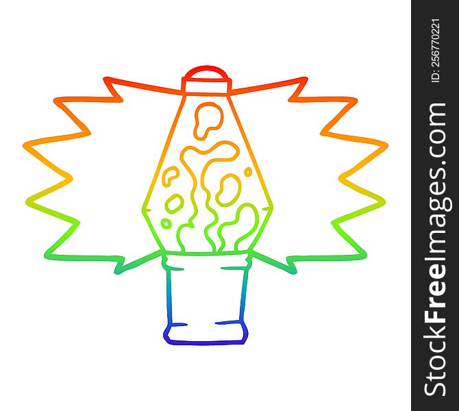 rainbow gradient line drawing of a cartoon lava lamp