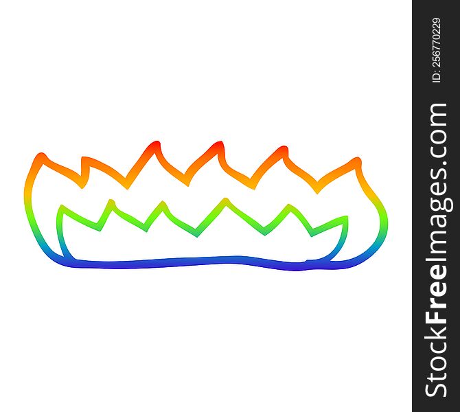 Rainbow Gradient Line Drawing Cartoon Gas Flame