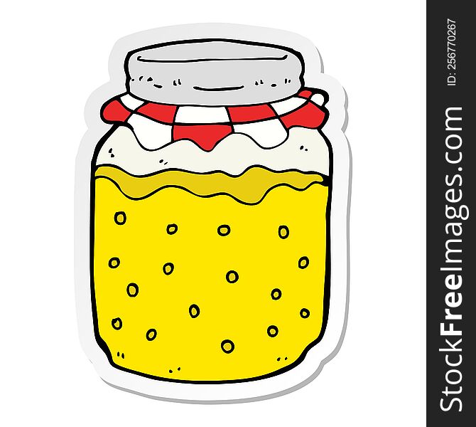 sticker of a cartoon honey jar