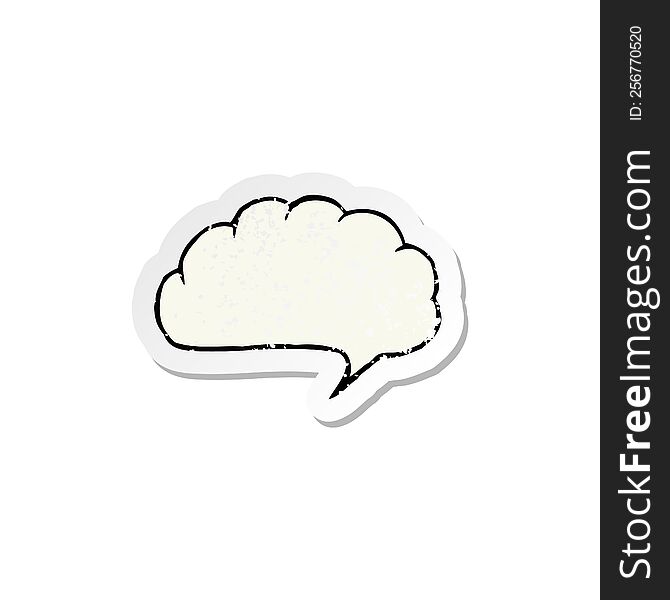 retro distressed sticker of a cartoon speech balloon cloud