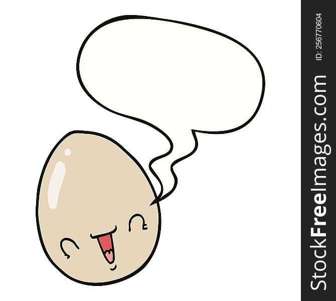 cartoon egg with speech bubble. cartoon egg with speech bubble