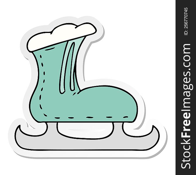 sticker cartoon doodle of an ice skate boot