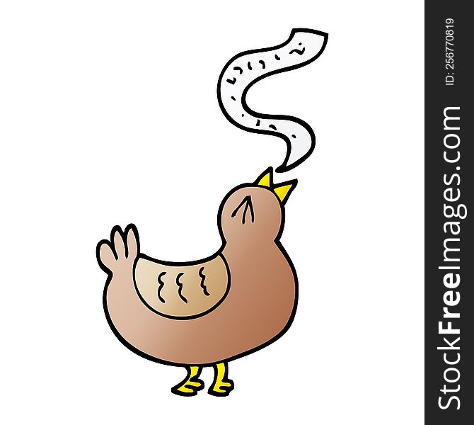 vector gradient illustration cartoon song bird
