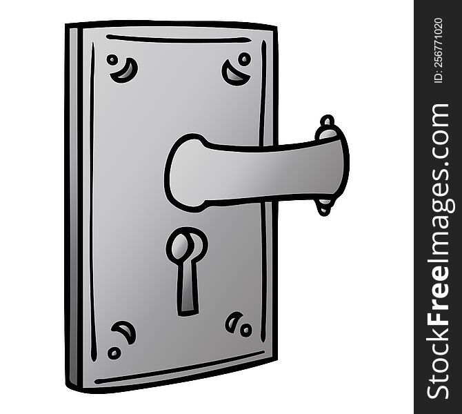 Gradient Cartoon Doodle Of A Door Handle