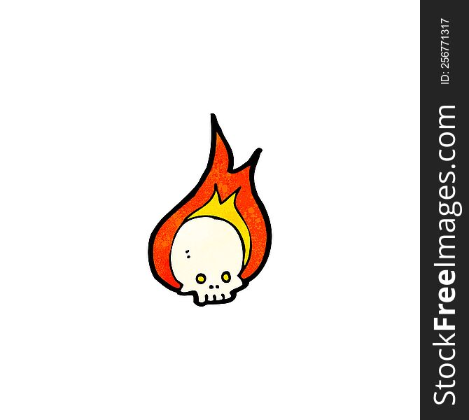 Cartoon Flaming Skull