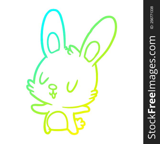 Cold Gradient Line Drawing Cute Rabbit