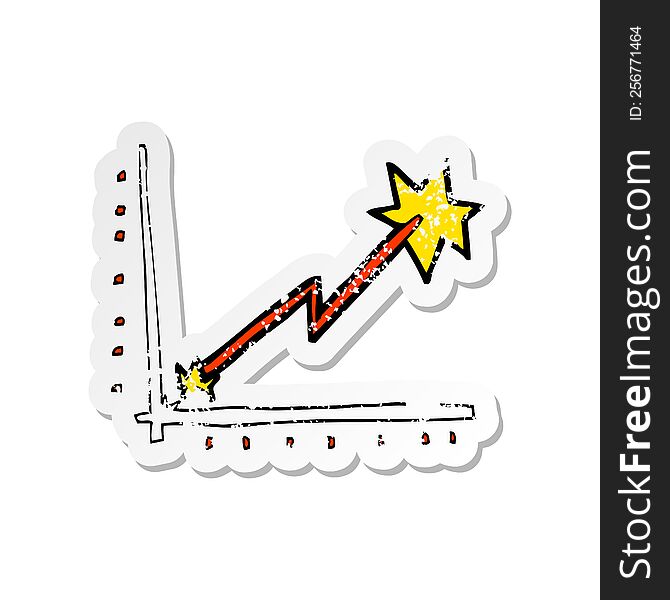 retro distressed sticker of a cartoon business chart doodle