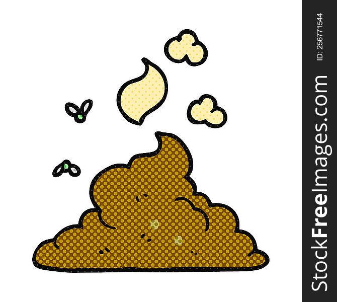 freehand drawn cartoon steaming pile of poop