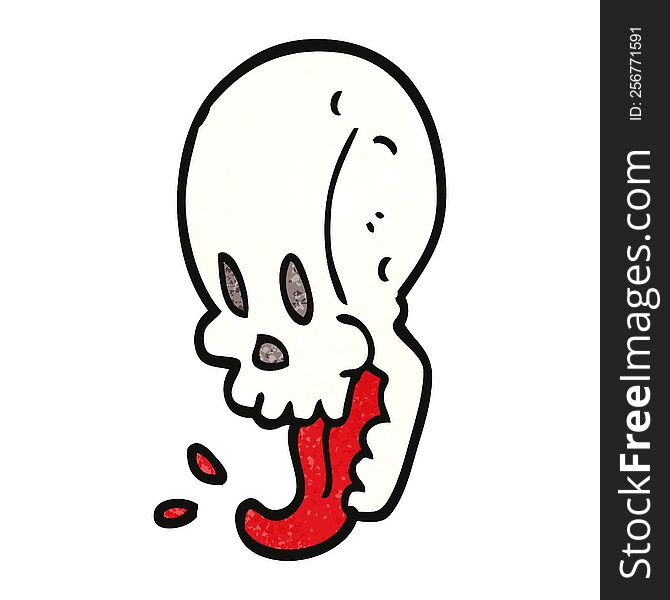 Cartoon Doodle Gross Skull