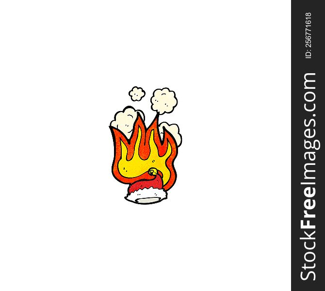 flaming santa hat cartoon