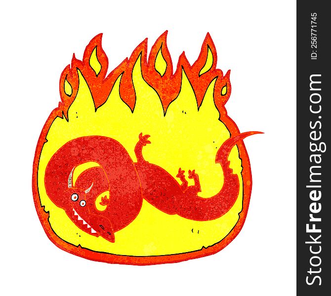 cartoon flaming dragon