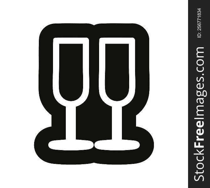 champagne glasses icon symbol