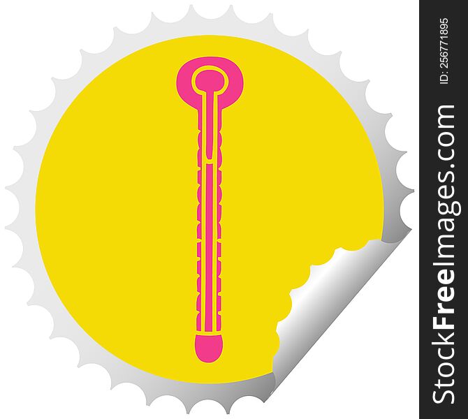 Quirky Circular Peeling Sticker Cartoon Thermometer