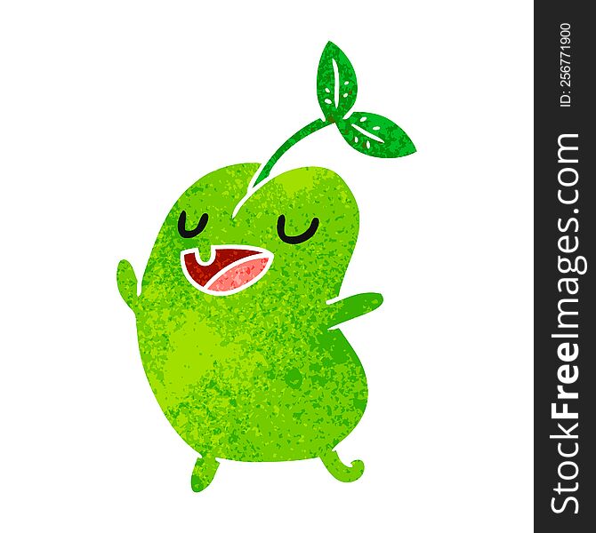 Retro Cartoon Kawaii Cute Sprouting Bean