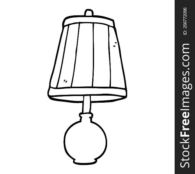 line drawing cartoon table lamp