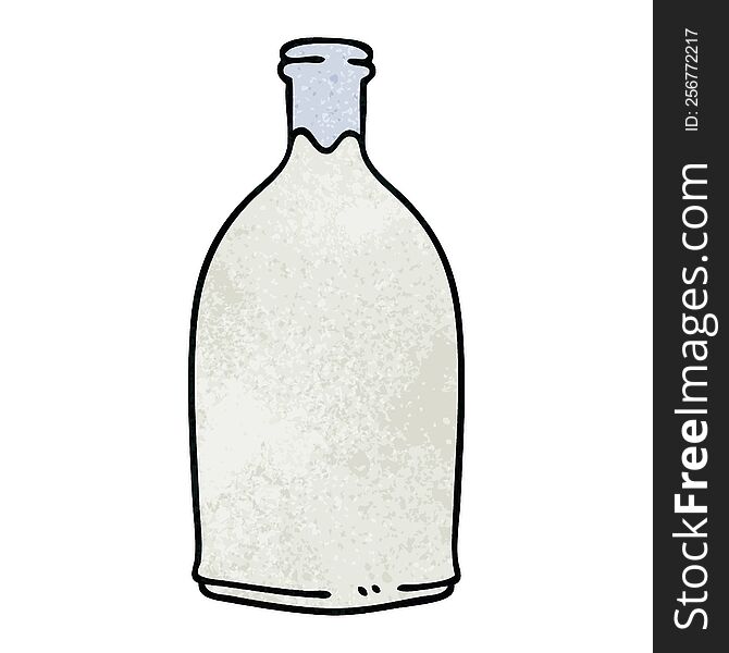 Quirky Hand Drawn Cartoon Milk Bottle