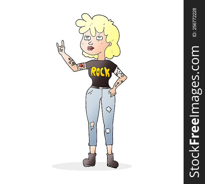 cartoon rocker girl