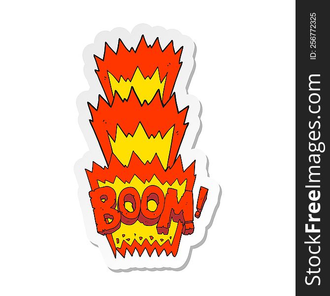 Sticker Of A Cartoon Boom Symbol