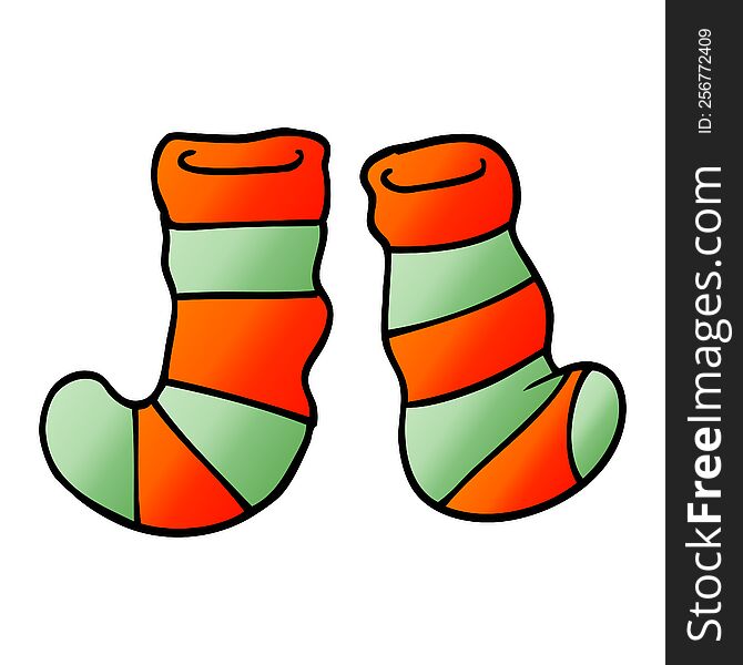 cartoon doodle striped socks